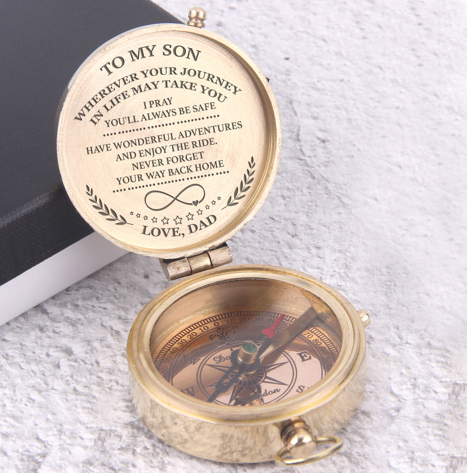 Engraved Compass - Family - To My Son - Have Wonderful Adventures - Ukgpb16006