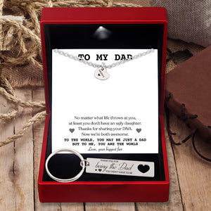 Necklace & Keychain Set - Family - To My Dad - Thank You For Being The Dad- Ukgnc18001