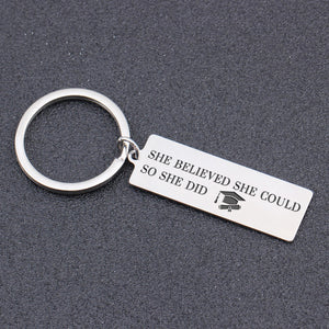 Engraved Keychain - Family - She Believed She Could So She Did - Ukgkc17001