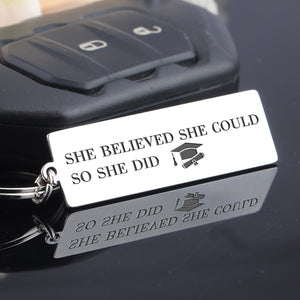 Engraved Keychain - Family - She Believed She Could So She Did - Ukgkc17001