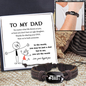 Leather Cord Bracelet - Family - To My Dad - No Matter What Life Throws At You, At Least You Have Don't Ugly Daughter - Ukgbr18004 - Love My Soulmate