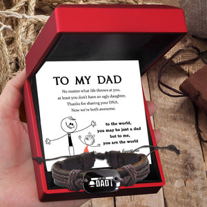 Leather Cord Bracelet - Family - To My Dad - No Matter What Life Throws At You, At Least You Have Don't Ugly Daughter - Ukgbr18004 - Love My Soulmate