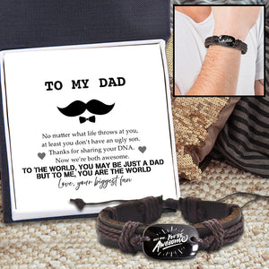 Leather Cord Bracelet - Family - To My Dad - Now We're Both Awesome - Ukgbr18005