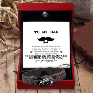 Leather Cord Bracelet - Family - To My Dad - Now We're Both Awesome - Ukgbr18005