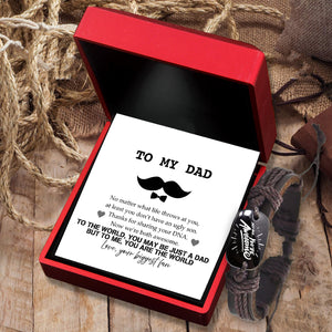 Leather Cord Bracelet - Family - To My Dad - Now We're Both Awesome - Ukgbr18005