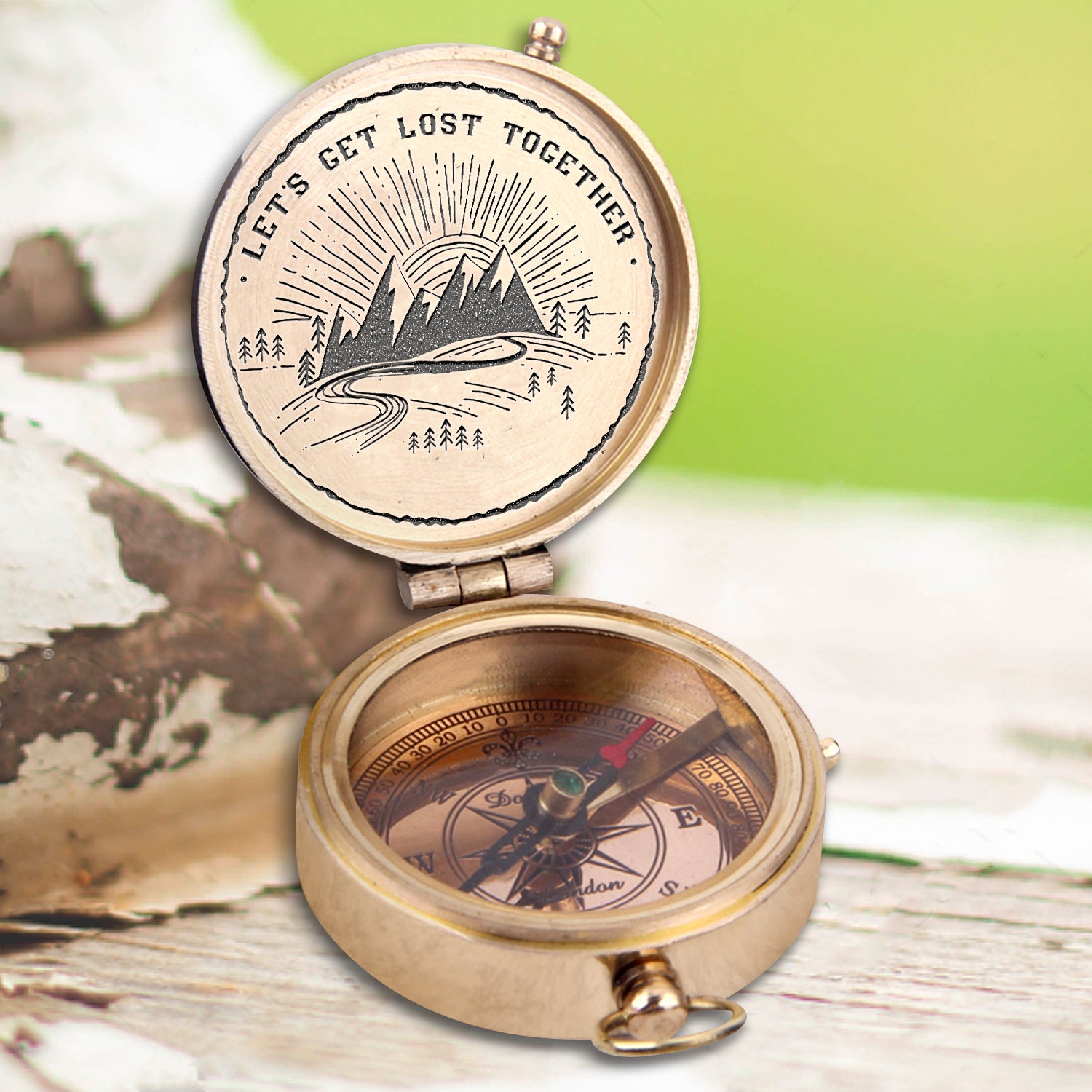 Engraved Compass - Hiking - To My Man - Let's Get Lost Together - Ukgpb26028