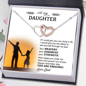 Interlocked Heart Necklace - Family - To My Daughter - You Are Amazing - Ukgnp17001