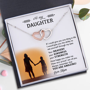 Interlocked Heart Necklace - Family - To My Daughter - How Happy You Make Me - Ukgnp17002