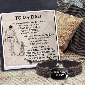 Leather Cord Bracelet - Family - To My Dad - God Chose You To Be My Dad - Ukgbr18006
