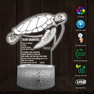 3D Led Light - Turtle - To My Daughter - Be The Woman I Know You Can Be - Ukglca17001