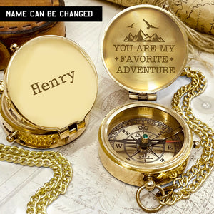 Personalised Engraved Compass - You Are My Favourite Adventure - Ukgpb26002 - Love My Soulmate