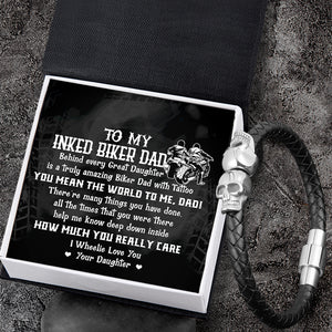 Skull Cuff Bracelet - Biker - To My Biker Dad - You Mean The World To Me - Ukgbbh18007