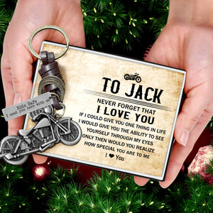 Personalised Motorcycle Keychain - Biker - To My Man - Ride Safe, I Need You Here With Me - Ukgkx26007