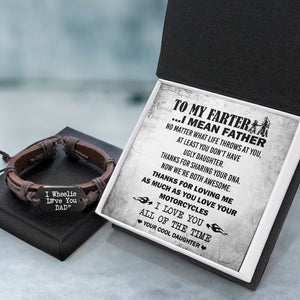 Leather Cord Bracelet - Biker - To My Dad - From Daughter - Thanks For Sharing Your DNA - Ukgbr18013