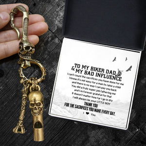 Skull Keychain Holder - Biker - To My Dad - Thank You For The Sacrifices You Make Every Day - Ukgkci18014