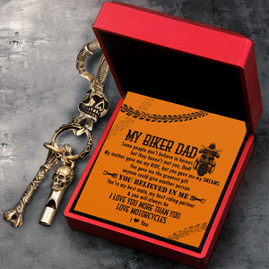 Skull Keychain Holder - Biker - To My Dad - I Love You More Than You Love MotorCycles - Ukgkci18008