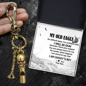 Skull Keychain Holder - Biker - To My Dad - You Are Always There For Me No Matter What Happens - Ukgkci18020