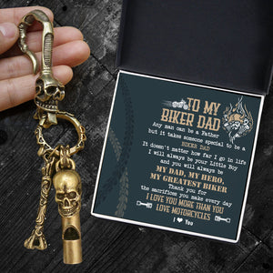 Skull Keychain Holder - Biker - To My Dad - Thank You For The Sacrifices You Make Every Day - Ukgkci18011