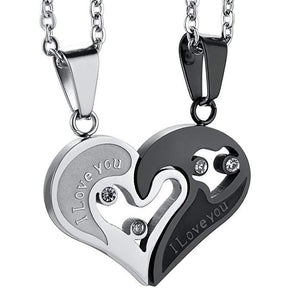 Couple Heart Necklaces - To My Boyfriend - How Much You Mean To Me - Ukglt12001 - Love My Soulmate