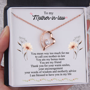 Heart Necklace - To My Mother-In-Law - Thank You For Your Warm Smiles - Ukgnr19002 - Love My Soulmate
