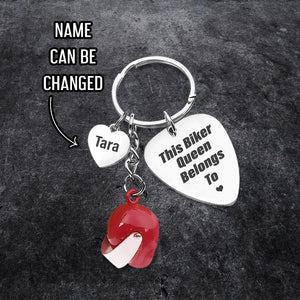 Personalised Helmet Keychain - Biker - To My Smokin' Hot Biker Queen - Life Is One Sweet Ride With You By My Side - Ukgkwj13001