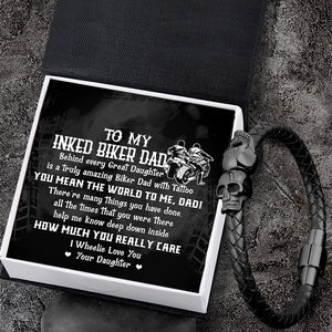 Skull Cuff Bracelet - Biker - To My Biker Dad - You Mean The World To Me - Ukgbbh18007