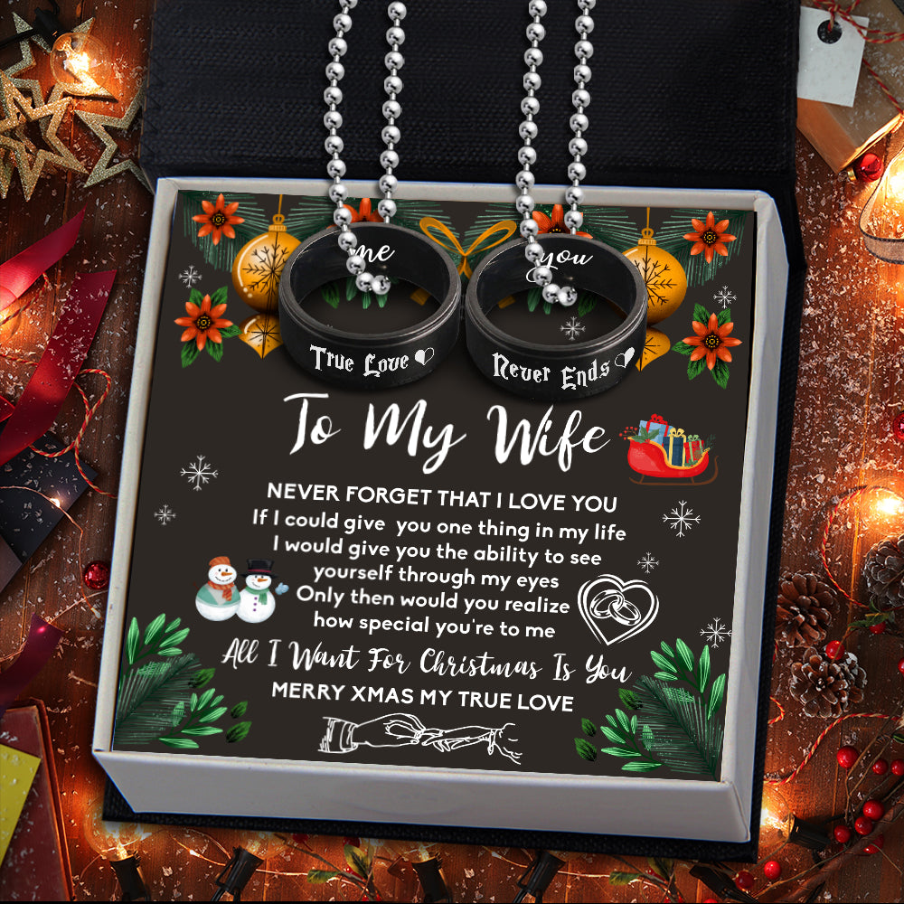 Couple Pendant Necklaces - To My Wife - All I Want For Christmas Is You - Ukgnw15002 - Love My Soulmate