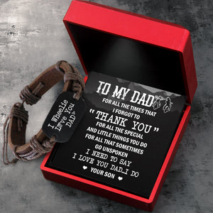 Leather Cord Bracelet - Biker - To My Dad - From Son - I Love You Dad...i Do - Ukgbr18010