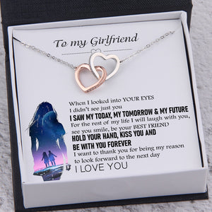 Interlocked Heart Necklace - To My Girlfriend - When I Looked Into Your Eyes - Ukgnp13001 - Love My Soulmate