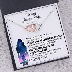 Interlocked Heart Necklace - To My Future Wife - When I Looked Into Your Eyes - Ukgnp25001 - Love My Soulmate
