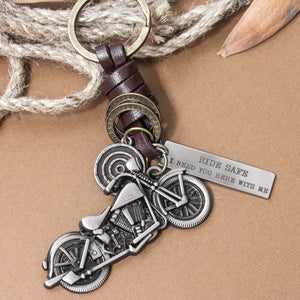 Motorcycle Keychain - To my man - Ride Safe I Need You Here With Me - Ukgkx26002 - Love My Soulmate