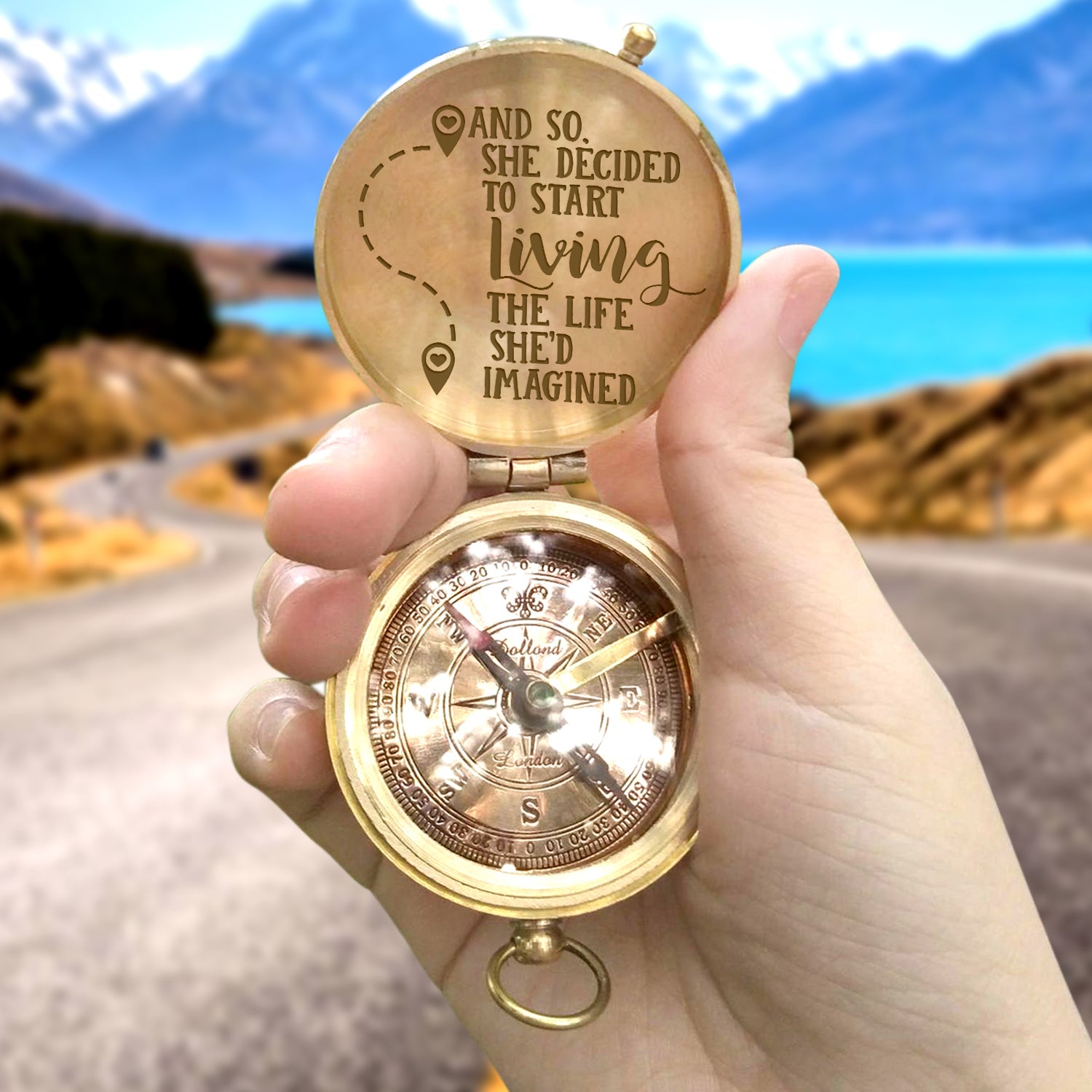 Engraved Compass - Travel - To My Daughter - She Decided To Start Living The Life She Imagined - Ukgpb17002