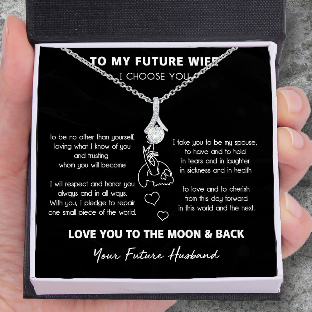 Alluring Beauty Necklace - Skull - To My Future Wife - Love You To The Moon & Back - Uksnb25001