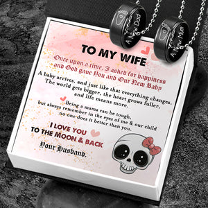 Couple Pendant Necklaces - Skull - To A New Mum - I Love You To The Moon & Back - Ukgnw15006