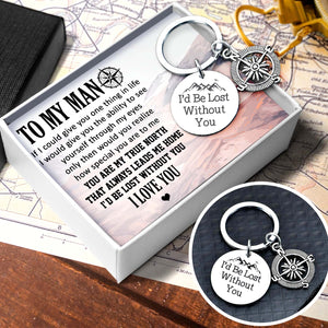 Compass Keychain - Travel - To My Man - I Love You - Ukgkw26013