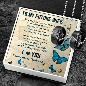 Couple Pendant Necklaces - Butterfly - To My Future Wife - I Love You -Ukgnw25002