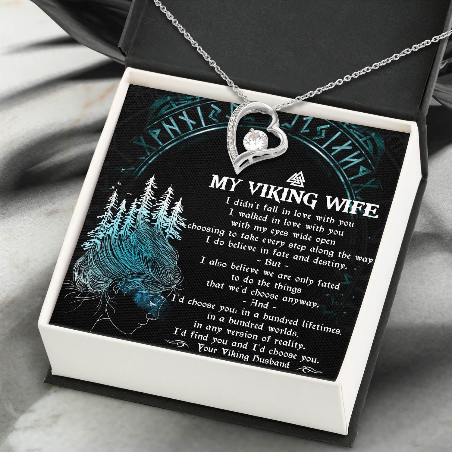 Forever Love Necklace - Viking - To My Viking Wife - I'd Find You And I'd Choose You - Uksnr15001