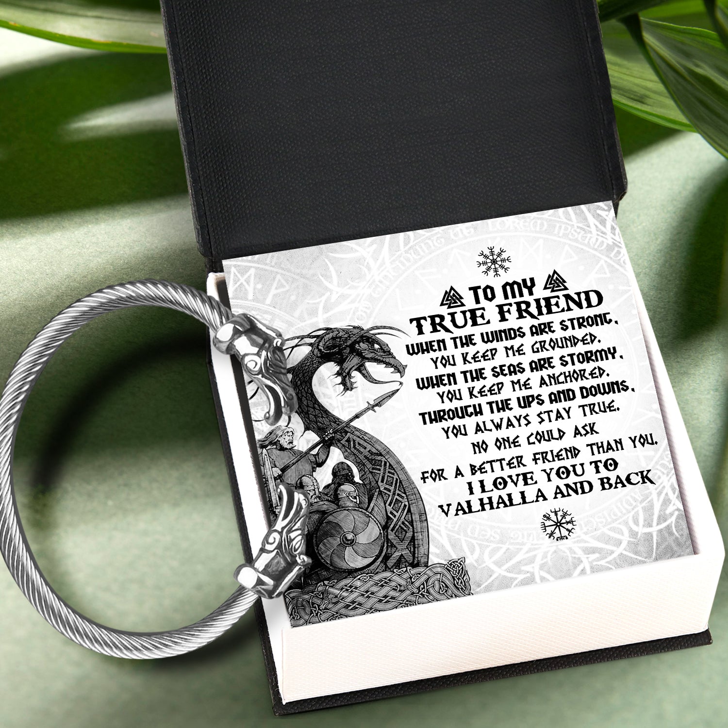 Norse Dragon Bracelet - Viking - To My Friend - I Love You To Valhalla & Back - Ukgbzi33001