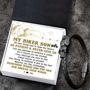 Skull Cuff Bracelet - Biker - To My Son - I Love You - Ukgbbh16010
