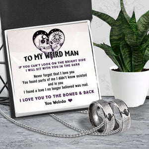 Couple Ring Necklaces - Skull - To My Man - I Love You To The Bones & Back - Ukgndx26026