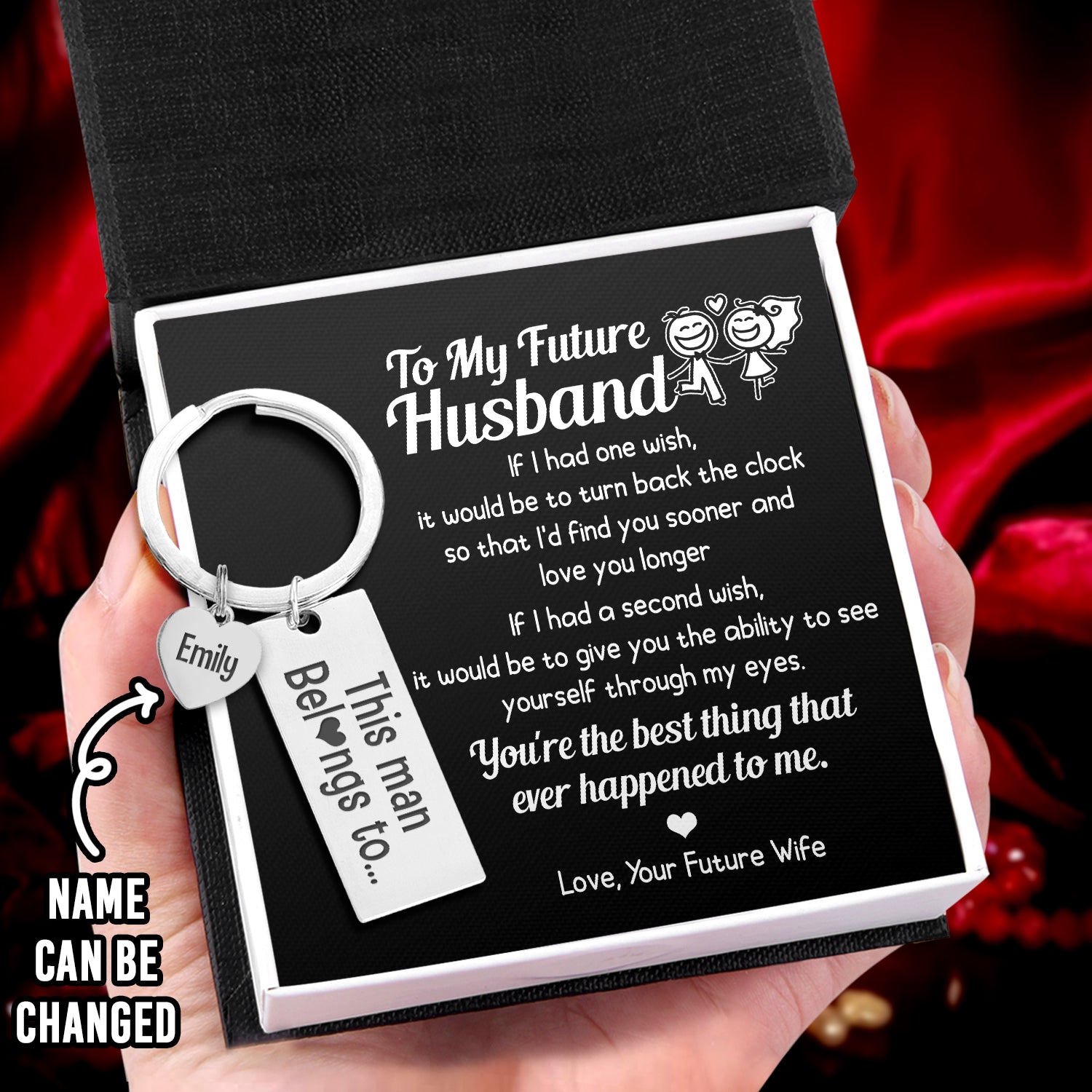 Personalized Engraved Keychain - Family - To My Future Husband - You're The Best Thing That Ever Happened To Me - Ukgkc24003