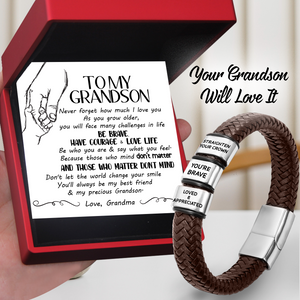 Leather Bracelet - Family - To My Grandson - You'll Always Be My Best Friend - Ukgbzl22016