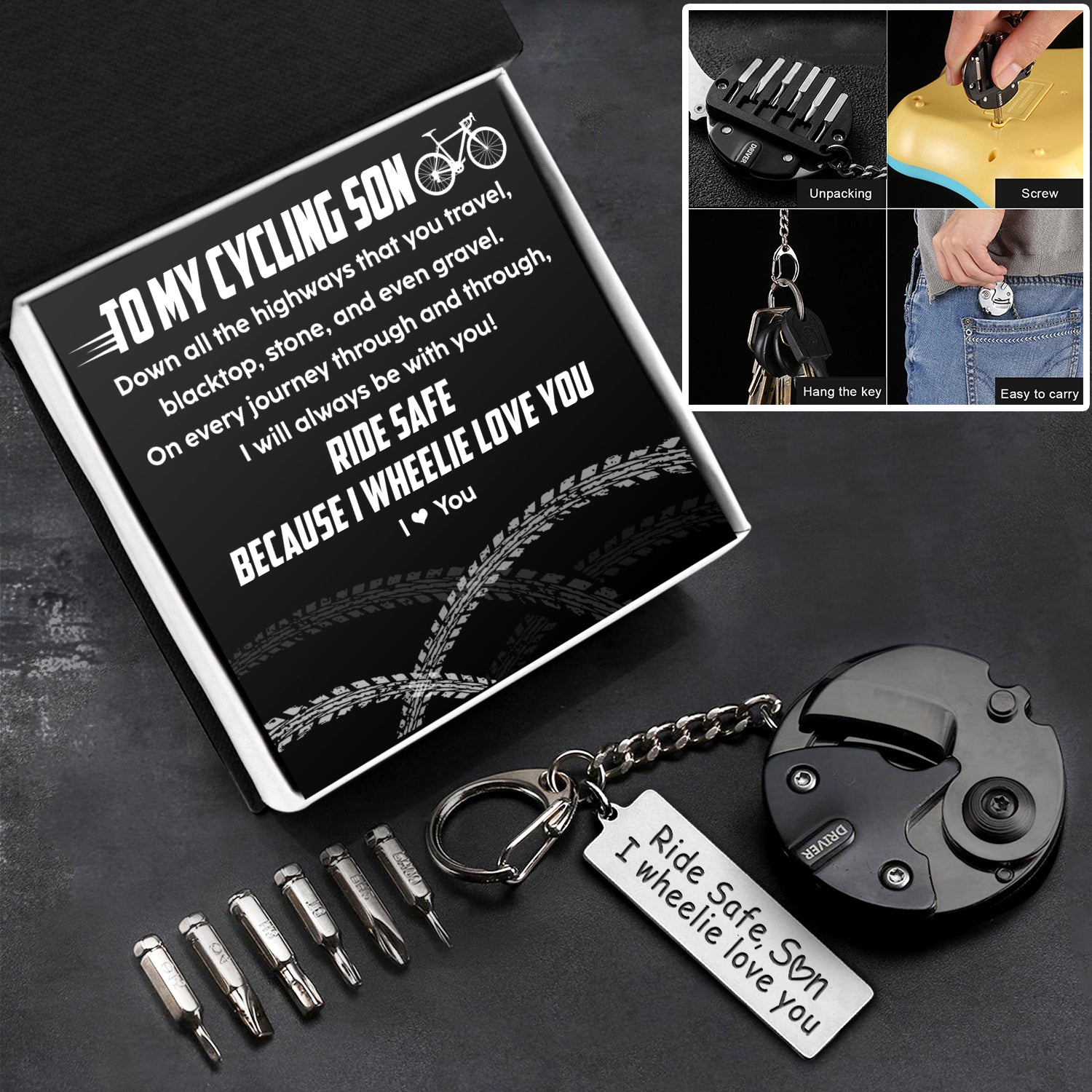 Screwdriver Keychain - Cycling - To My Cycling Son - I Will Always Be With You - Ukgkwf16001