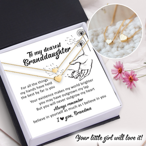 Grandma Granddaughter Heart Necklace - Family - To My Granddaughter - Always Remember Believe In Yourself As Much As I Believe In You - Ukglme23002