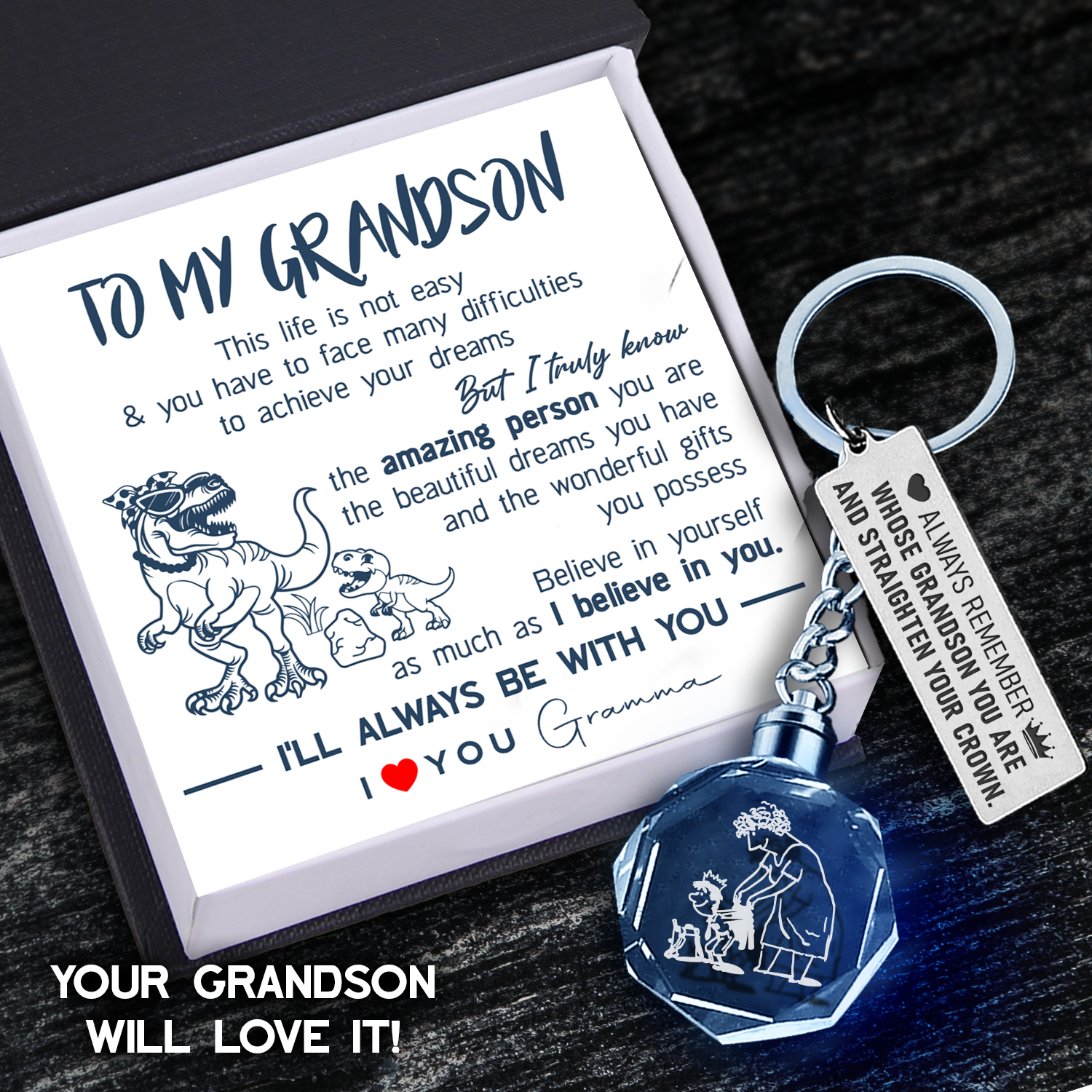 Led Light Keychain - Family - To My Grandson - Believe In Yourself As Much As I Believe In You - Ukgkwl22003