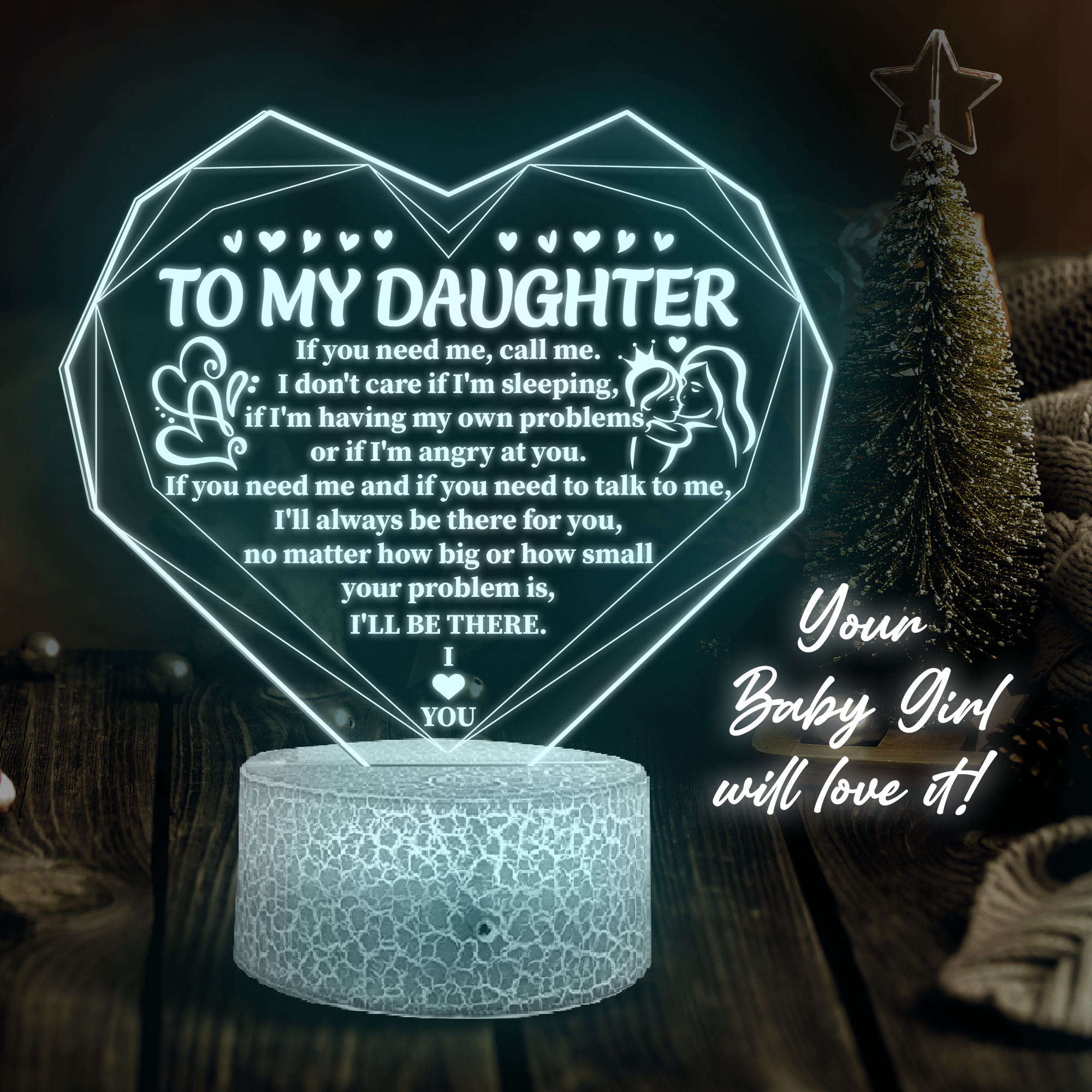3D Led Light - Family - To My Daughter - I'll Always Be There For You - Ukglca17006