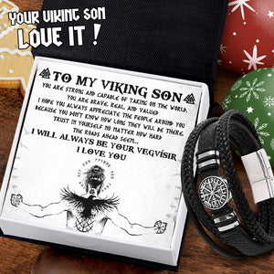 Vegvísir Bracelet - Viking - To My Viking Son - You Are Strong And Capable Of Taking On The World - Ukgbbo16002