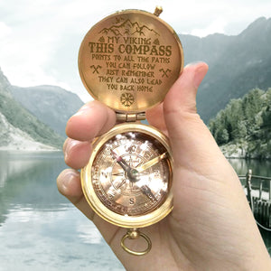 Engraved Compass - Viking - To My Man - They Can Also Lead You Back Home - Ukgpb26065
