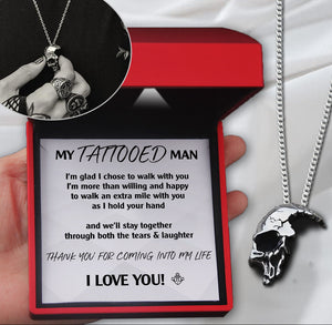 Skull Necklace - Tattoo - To My Tattooed Man - I Love You - Ukgnag26006