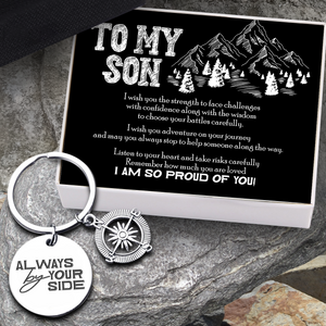 Compass Keychain - Hiking - To My Son - Remember How Much You Are Loved - Ukgkw16019